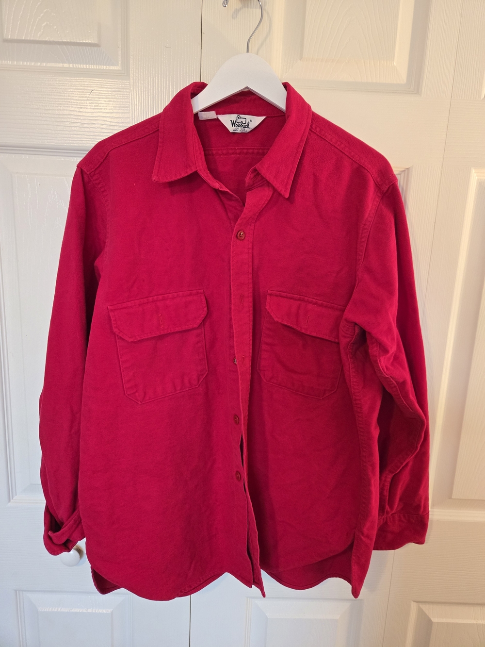 Woolrich Red Long-Sleeve Casual Button-Down Shirt